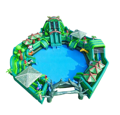 Vente château gonflable géant parc aquatique jungle