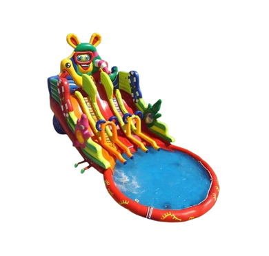 Vente château gonflable toboggan aquatique animaux