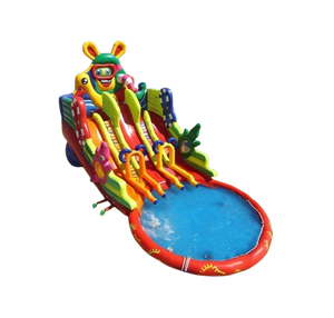 Vente château gonflable toboggan aquatique animaux