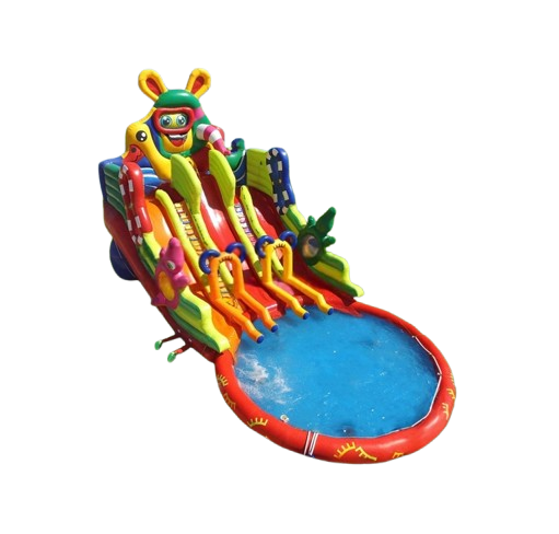 Vente château gonflable toboggan aquatique animaux