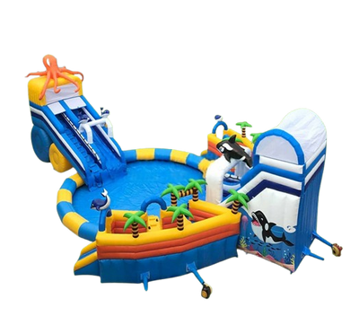 Vente château gonflable géant aquatique orques