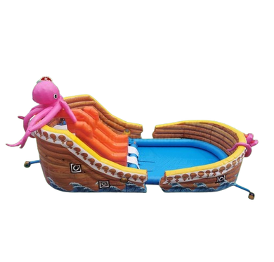 Vente château gonflable toboggan aquatique pieuvre