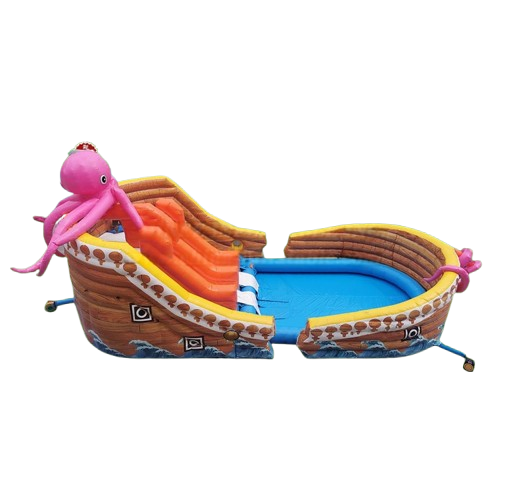 Vente château gonflable toboggan aquatique pieuvre
