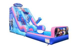 Vente château gonflable toboggan aquatique Reine des neiges