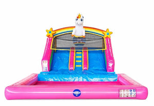 Location château gonflable Toboggan Splash Licorne