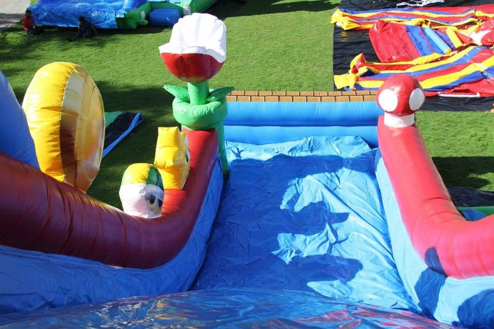 Vente château gonflable toboggan Mario