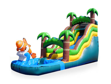 Vente château gonflable toboggan jungle Fish