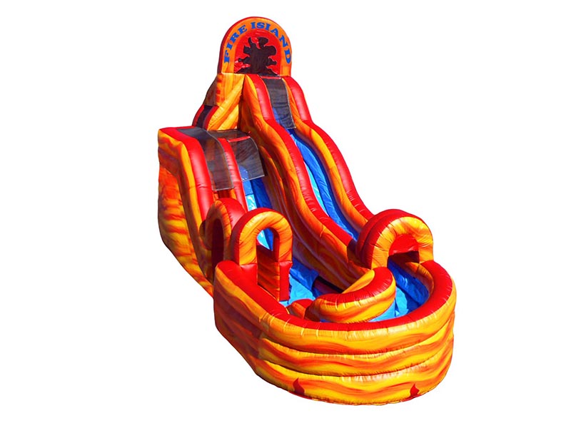 Vente château gonflable toboggan Fire island