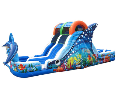 Vente château gonflable toboggan océan