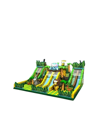 Vente château gonflable toboggan animaux jungle