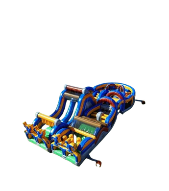 Vente château gonflable parcours d'obstacle Fun blue
