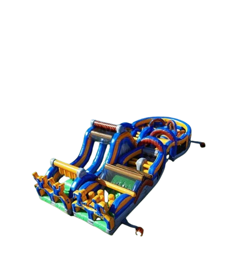 Vente château gonflable parcours d'obstacle Fun blue