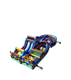 Vente château gonflable parcours d'obstacle Fun blue