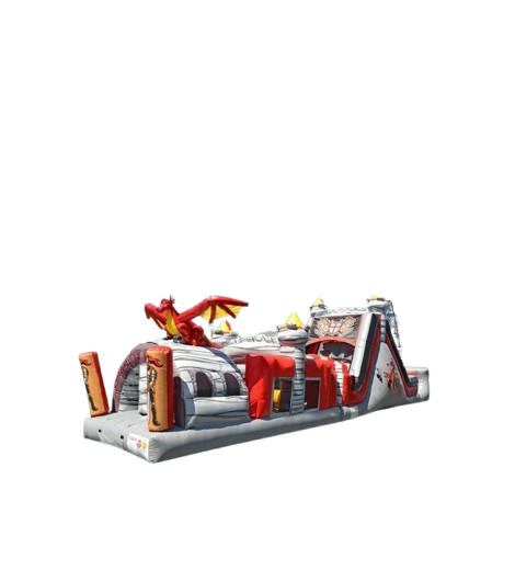 Vente château gonflable parcours d'obstacles dragon