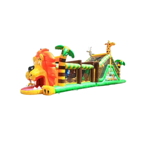 Vente château gonflable parcours d'obstacles jungle safari