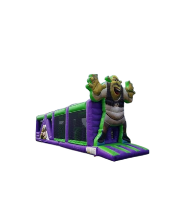 Vente château gonflable parcours d'obstacles Shrek