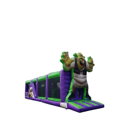 Vente château gonflable parcours d'obstacles Shrek