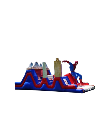 Vente château gonflable parcours d'obstacles Spiderman