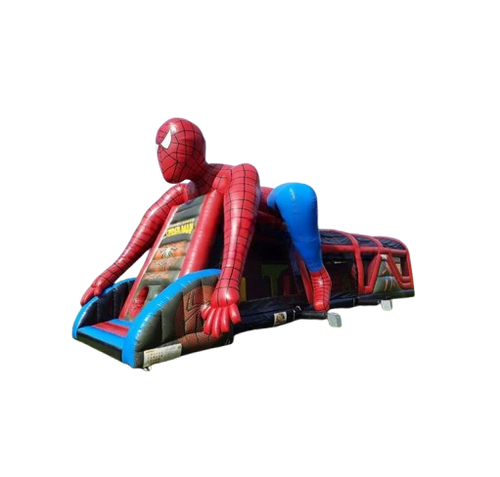 Château gonflable parcours d'obstacles Spiderman