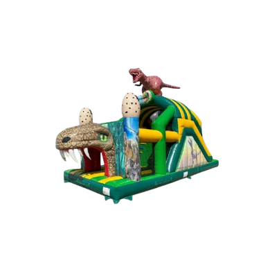 Vente château gonflable parcours d'obstacles dinosaure