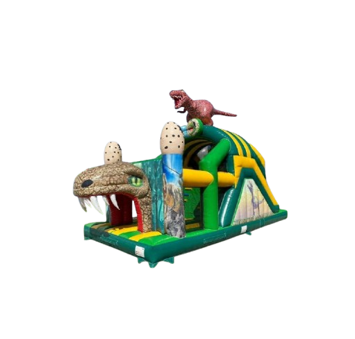 Vente château gonflable parcours d'obstacles dinosaure