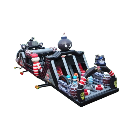 Vente château gonflable toboggan parcours d'obstacles Canon pirate