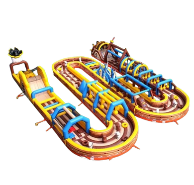 Vente château gonflable parcours d'obstacles pirate