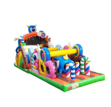 Vente château gonflable parcours d'obstacles Candy monster