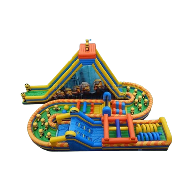 Vente château gonflable parcours d'obstacles les Minions