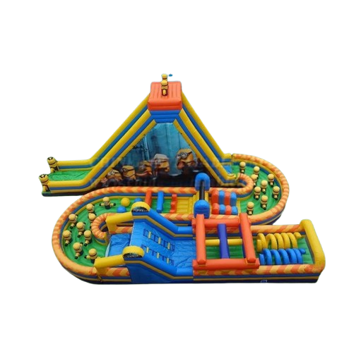 Vente château gonflable parcours d'obstacles géant les Minions