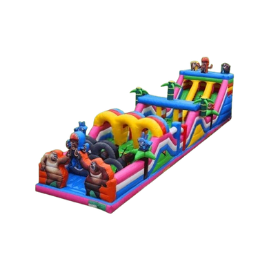 Vente château gonflable parcours d'obstacles jungle ours