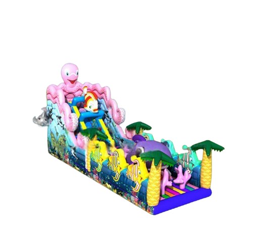 Vente château gonflable toboggan pieuvre géante