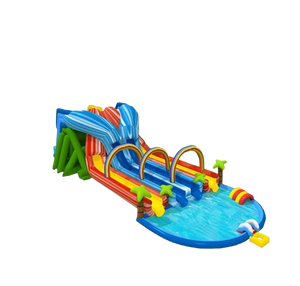 Vente château gonflable toboggan aquatique arc en ciel