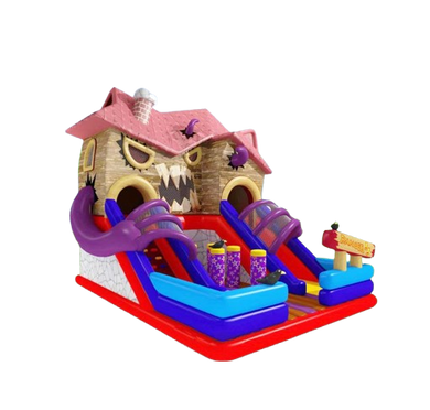 Vente château gonflable toboggan Manoir d'halloween