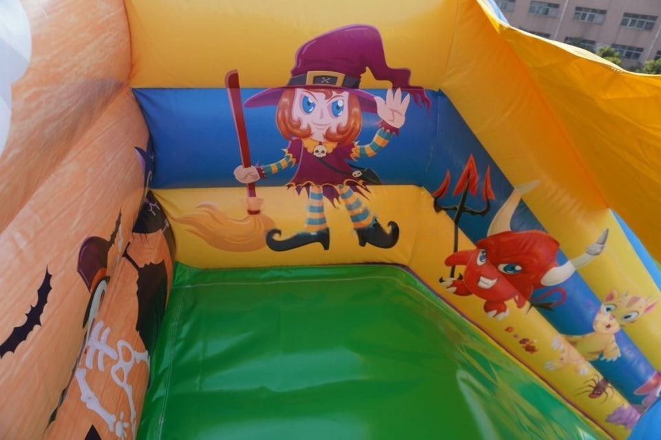 Vente château gonflable toboggan Fantôme d'halloween