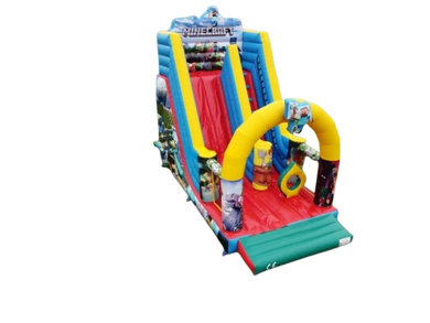 Vente château gonflable toboggan Minecraft