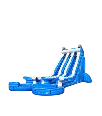 Vente château gonflable toboggan aquatique dauphins