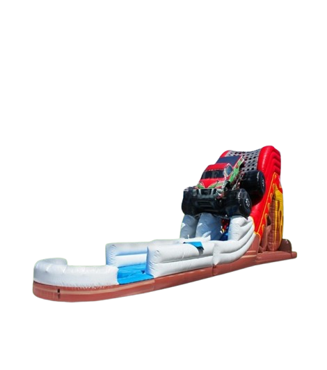 Vente château gonflable toboggan aquatique Monster truck