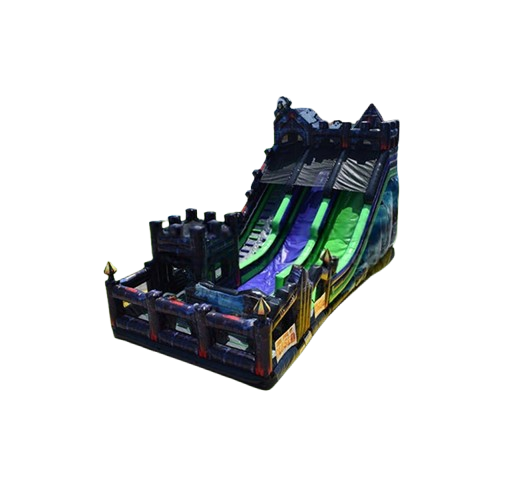 Vente château gonflable double toboggan halloween