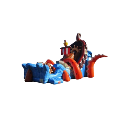 Vente château gonflable toboggan vague pirate