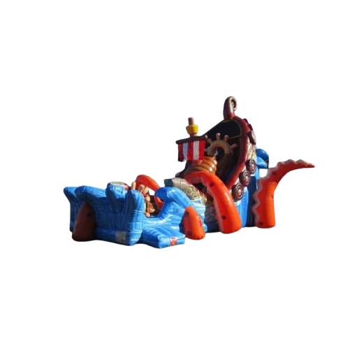 Vente château gonflable toboggan vague pirate
