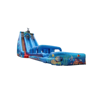 Vente château gonflable toboggan slide coral