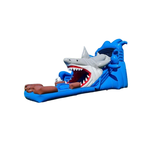 Vente château gonflable toboggan aquatique requin