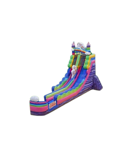 Vente château gonflable toboggan aquatique licorne