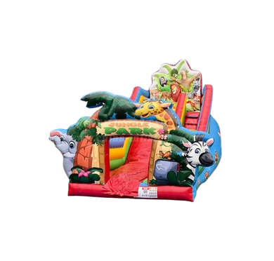 Vente château gonflable toboggan jungle zoo