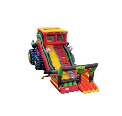 Vente château gonflable toboggan bulldozer