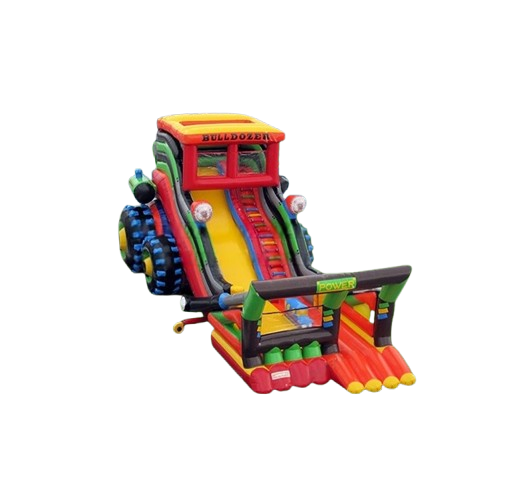 Vente château gonflable toboggan bulldozer