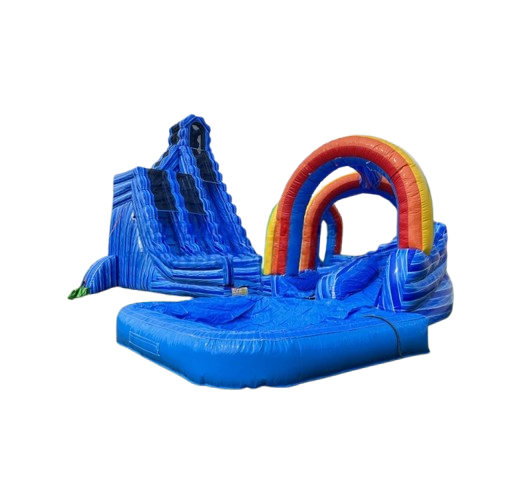 Vente château gonflable toboggan aquatique Blue speed