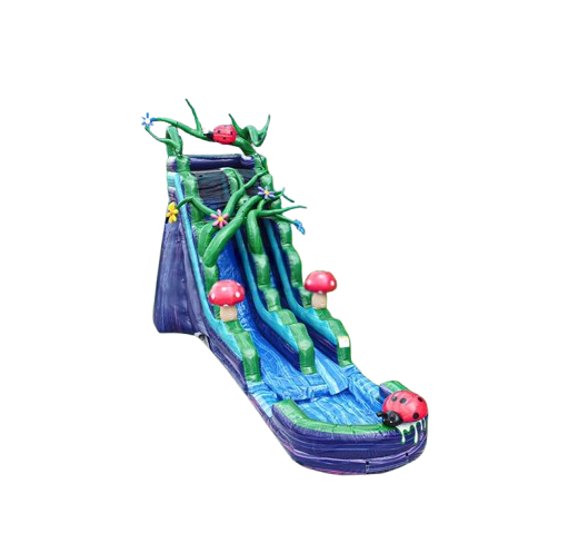 Vente château gonflable toboggan aquatique jungle enchanté