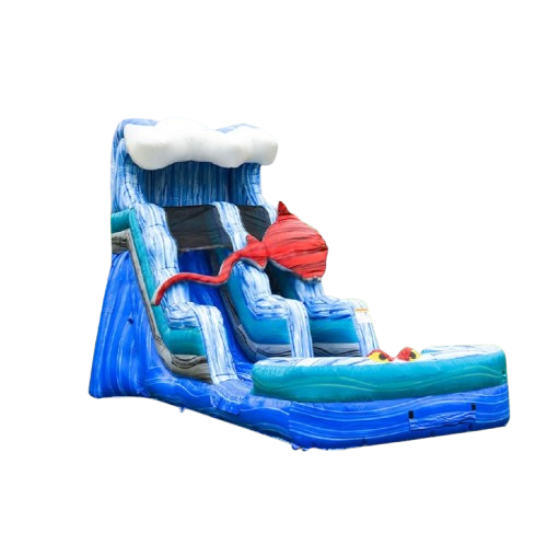Vente château gonflable toboggan aquatique Océan